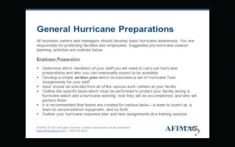 Hurricane Preparedness Planning webinar thumbnail.